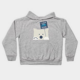 I Love Our Home (Polar Bear Strike), Warm Gray Kids Hoodie